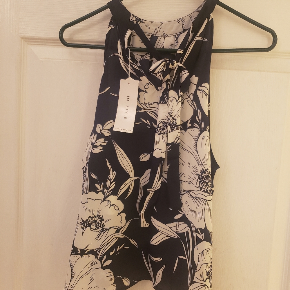 Dress Top, Peacaloo Boutique Navy and White